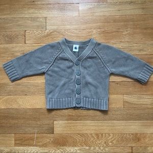 Petit Bateau Gray Cardigan Size 12M